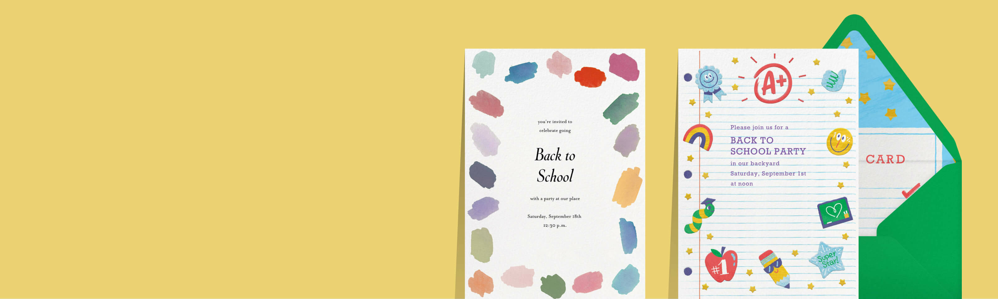 Back to school invitations